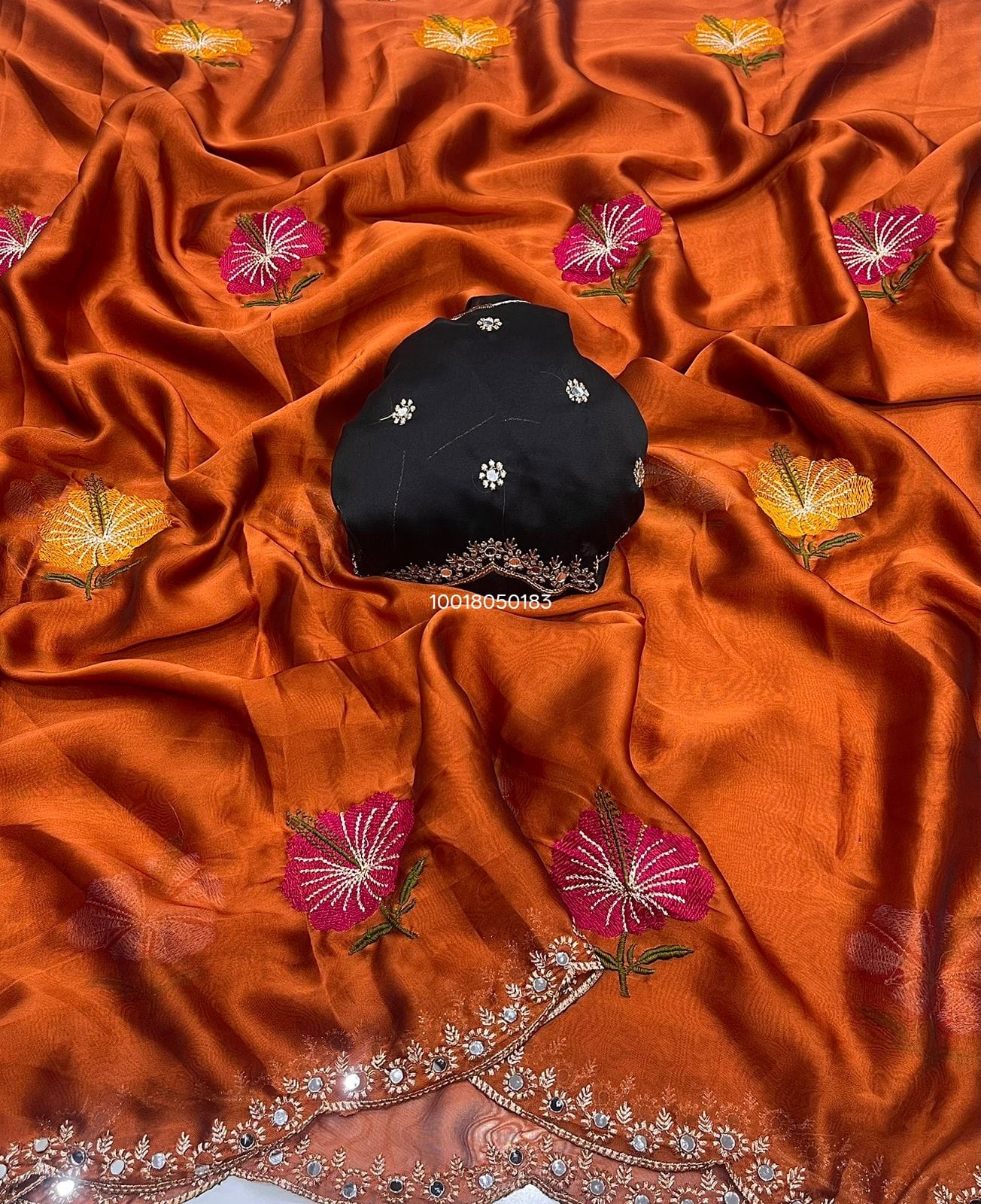 Soft Rangoli Silk Saree with Embroidery & Mirror Work – Designer Collection - View 2