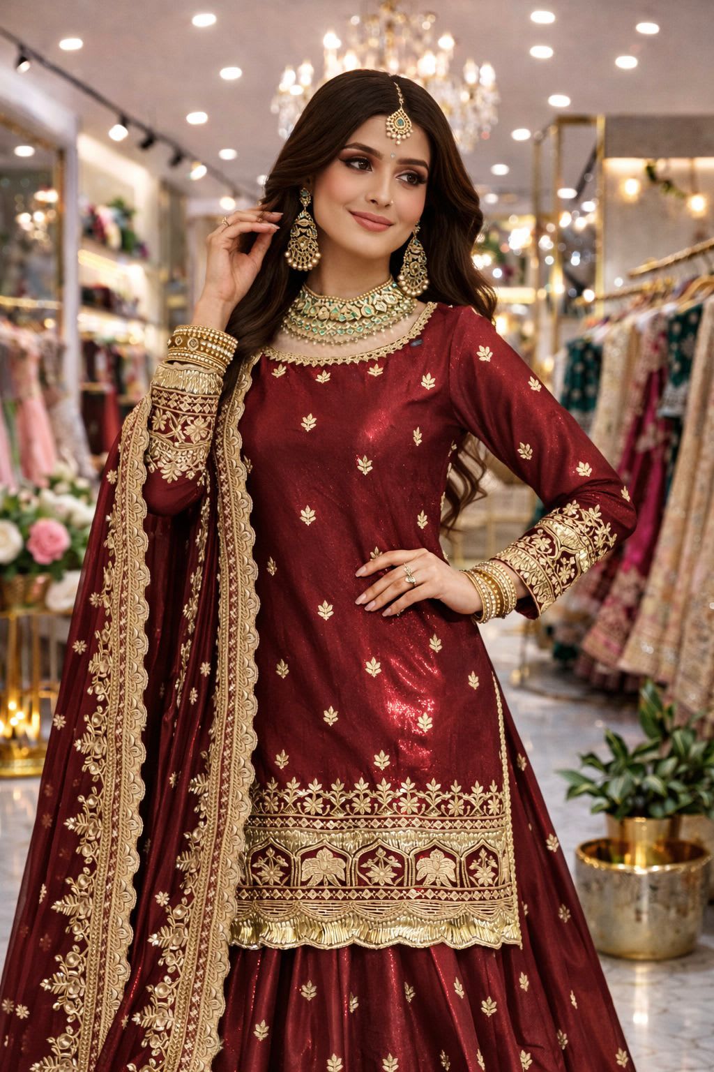 Designer Fandy Silk Lehenga Set with Sequins Embroidery – Party Wear Collection - View 2