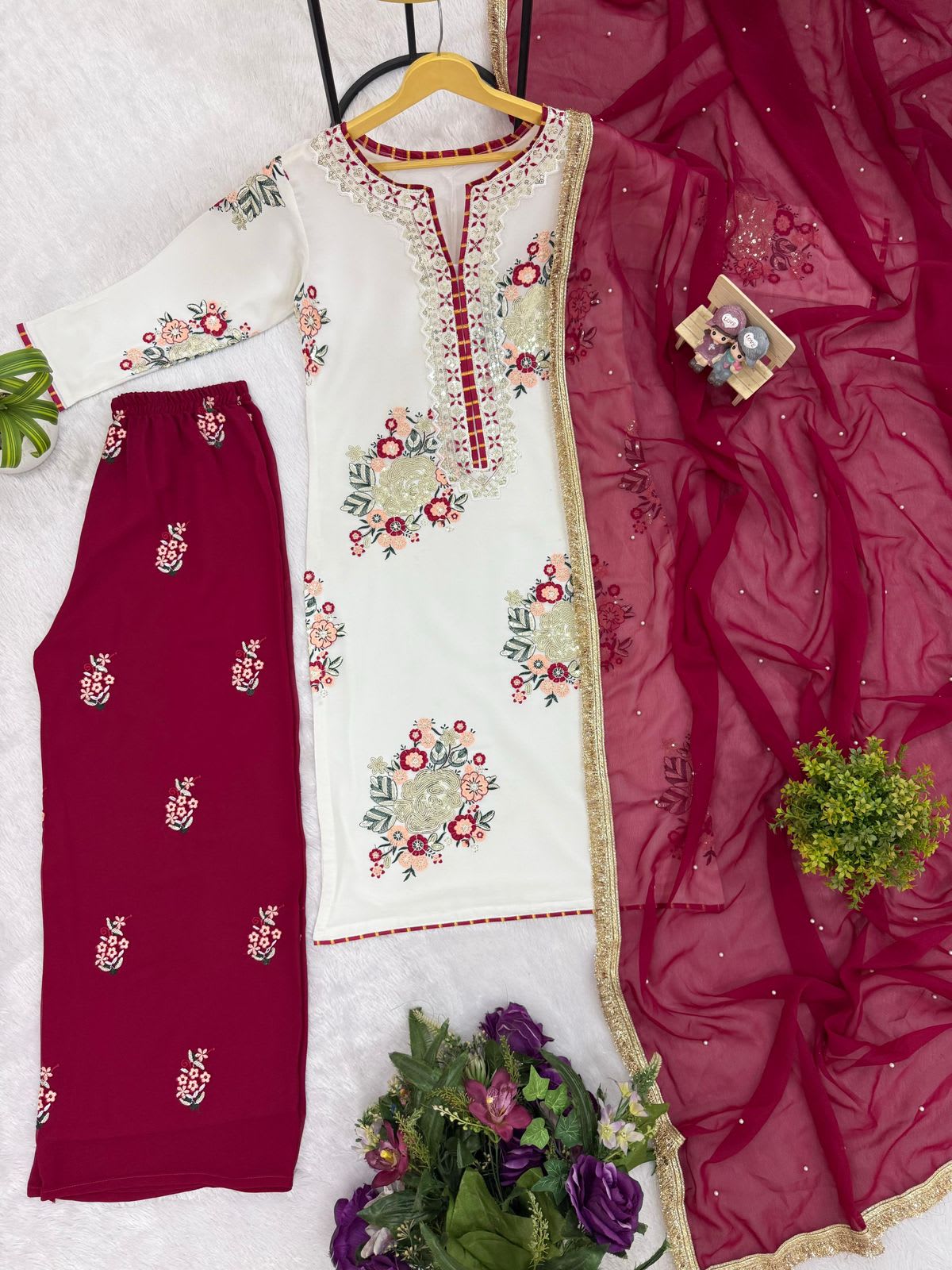 Kurti Set with Sequins, Gota & Pearl Work – Festive Collection - View 4