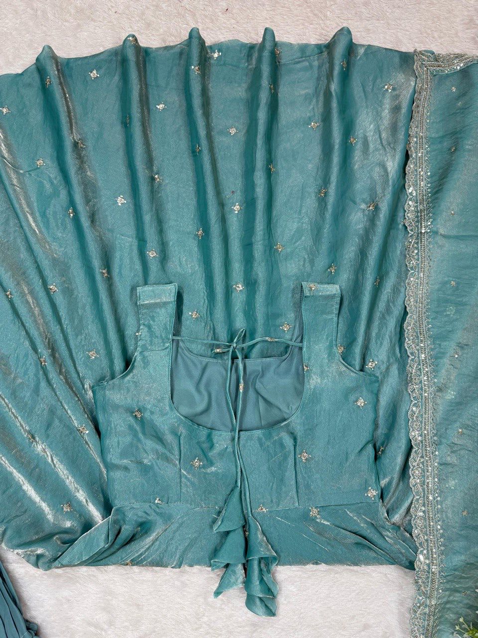 Fandy Silk Gown Set with Sequins Work – 5000 Series Premium Collection - View 7