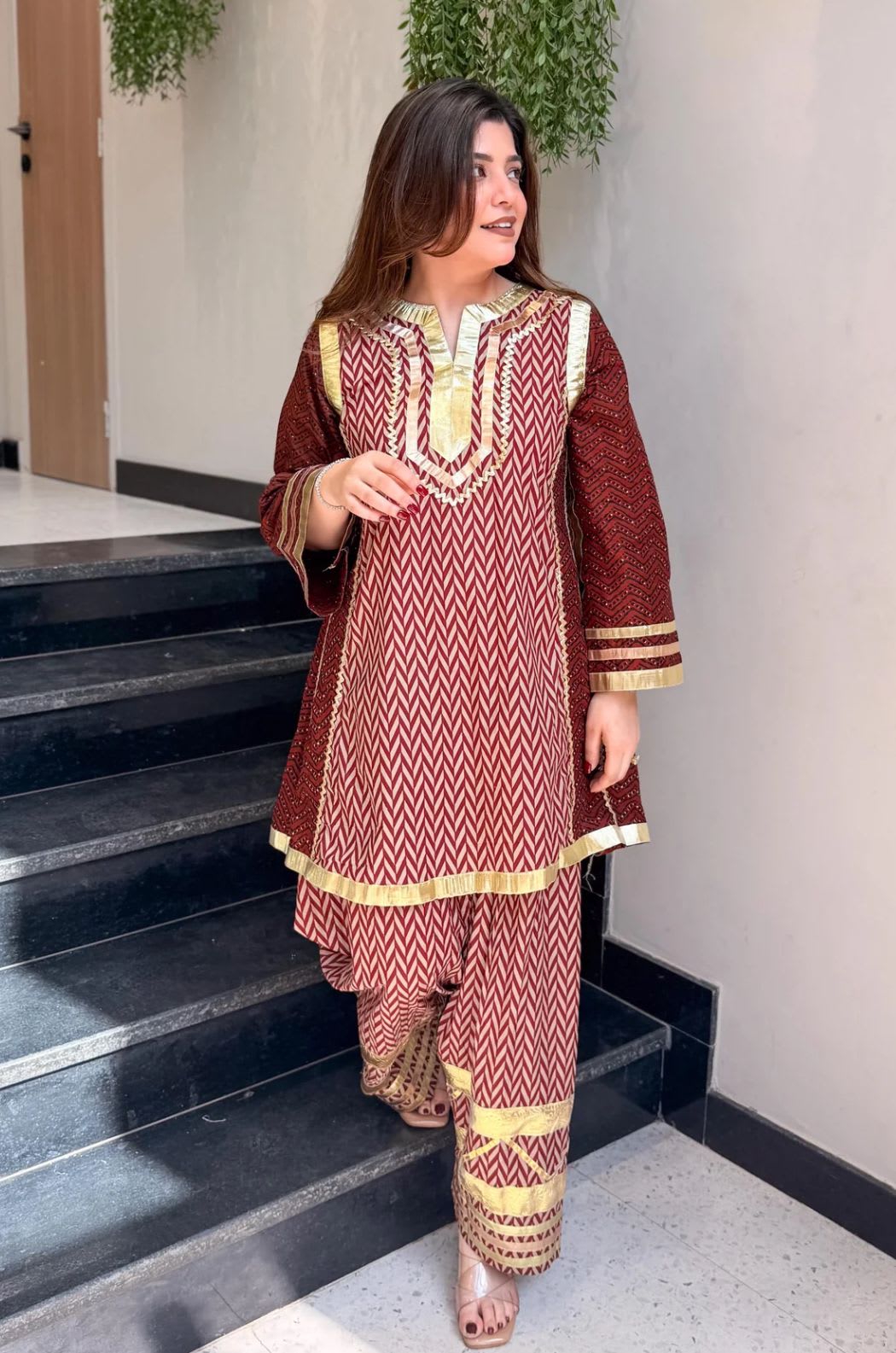 Gulabo 2 – Designer Maslin 2-Piece Suit by Kalikar - View 2