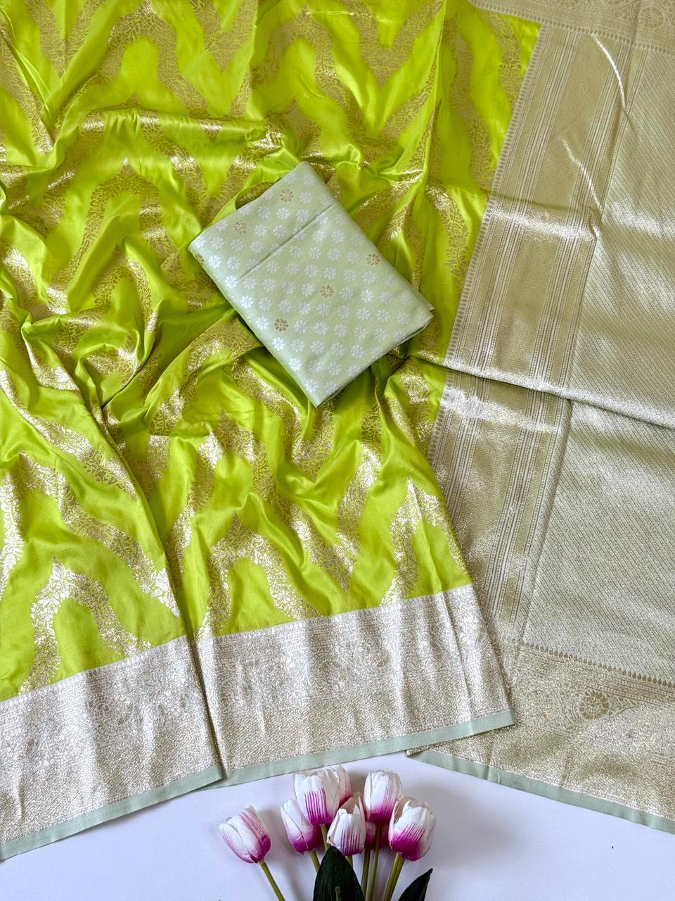 Soft Silk Jacquard Saree with Contrast Weaving Blouse – Premium Collection - Soft Silk Jacquard Weaving Saree Online India - Buy at ₹1550 - Image 1