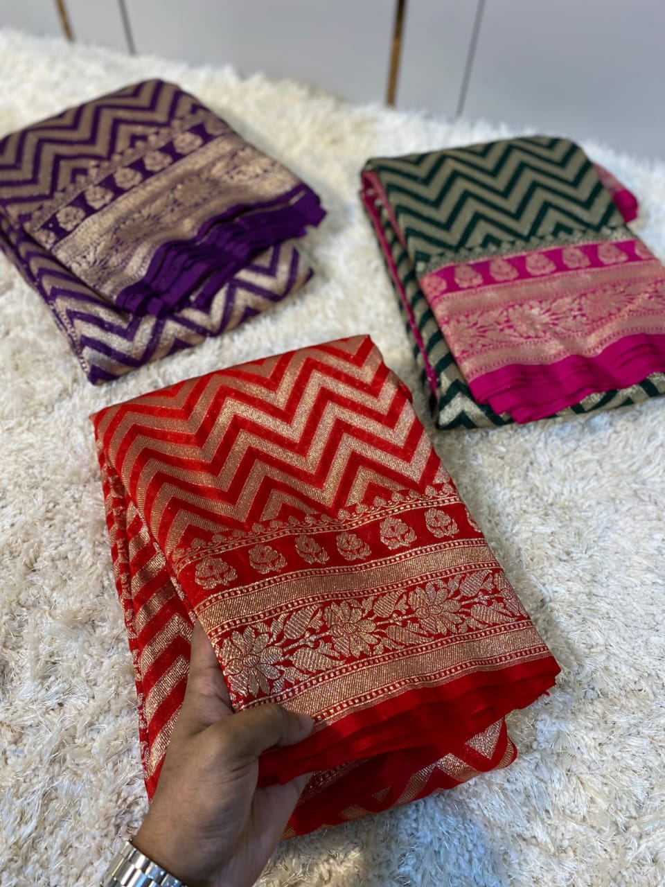 Premium Banarasi Soft Kataan Georgette Silk Saree - View 2