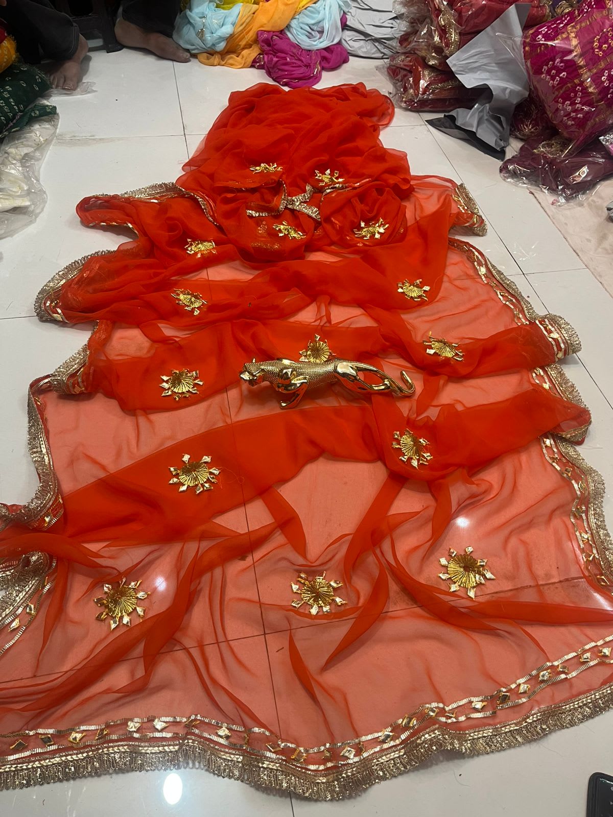 30x30 Georgette Saree with Gota Border – Special Collection - View 2