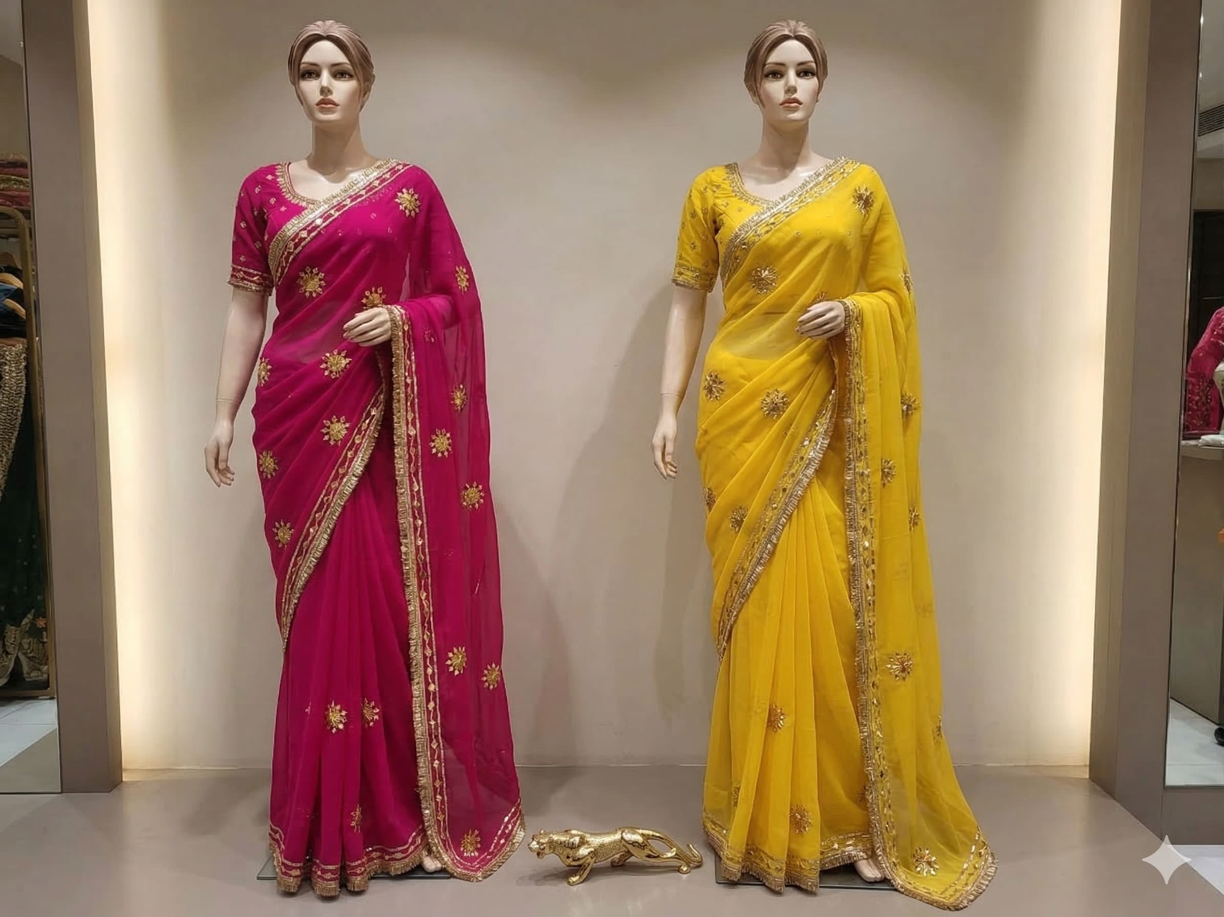 30x30 Georgette Saree with Gota Border – Special Collection - Premium Saree Online India - Buy at ₹1400 - Image 1