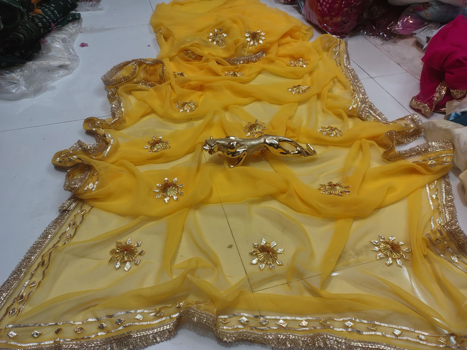 30x30 Georgette Saree with Gota Border – Special Collection - View 2