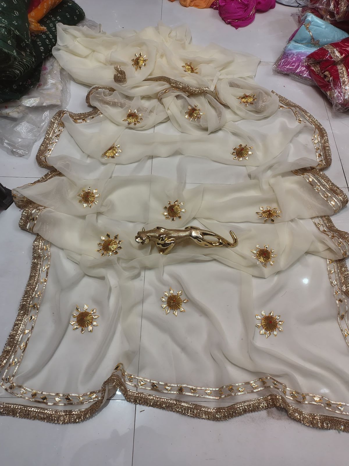 30x30 Georgette Saree with Gota Border – Special Collection - View 2