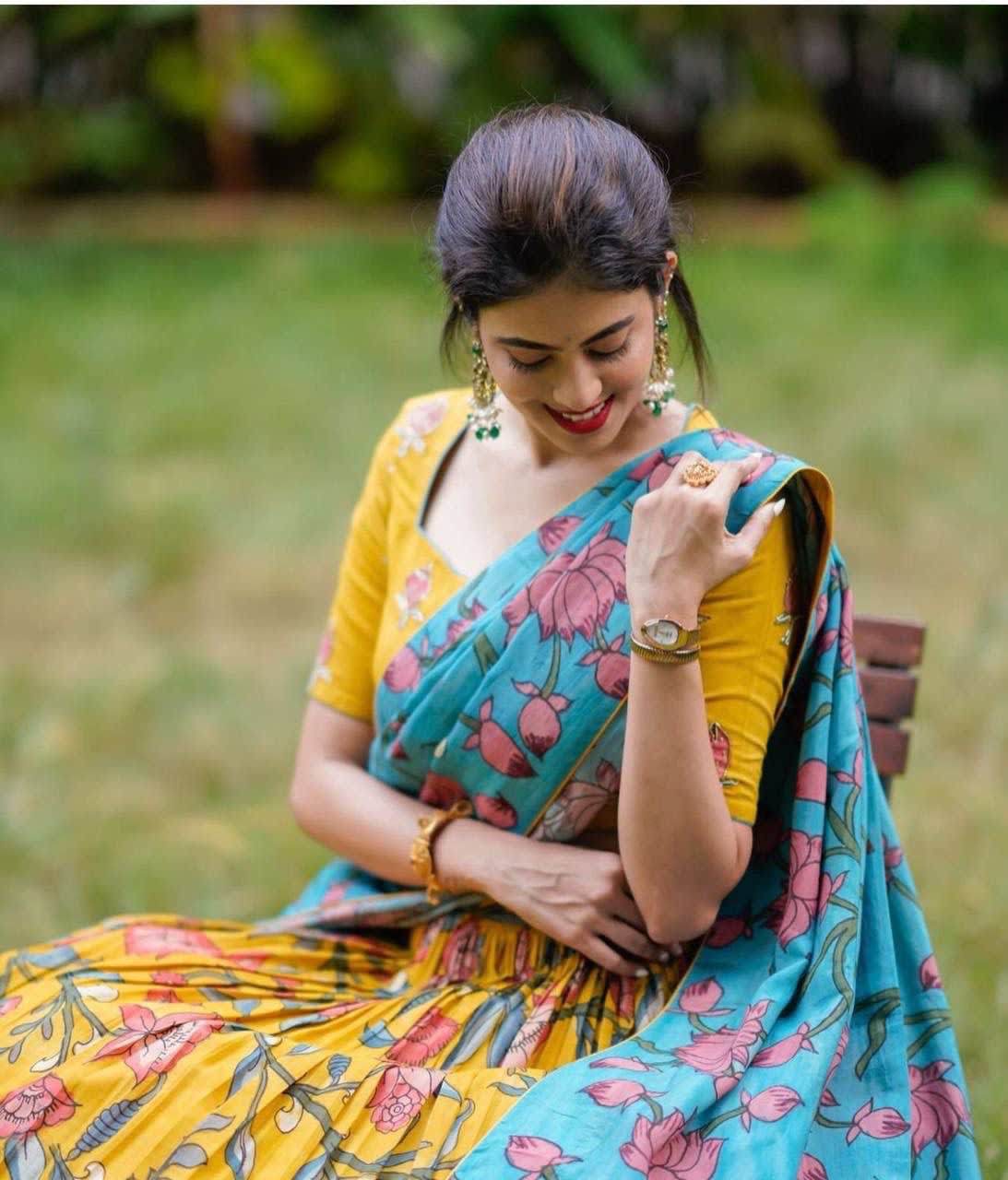 Kalamkari Print Lehenga Choli Set - View 3