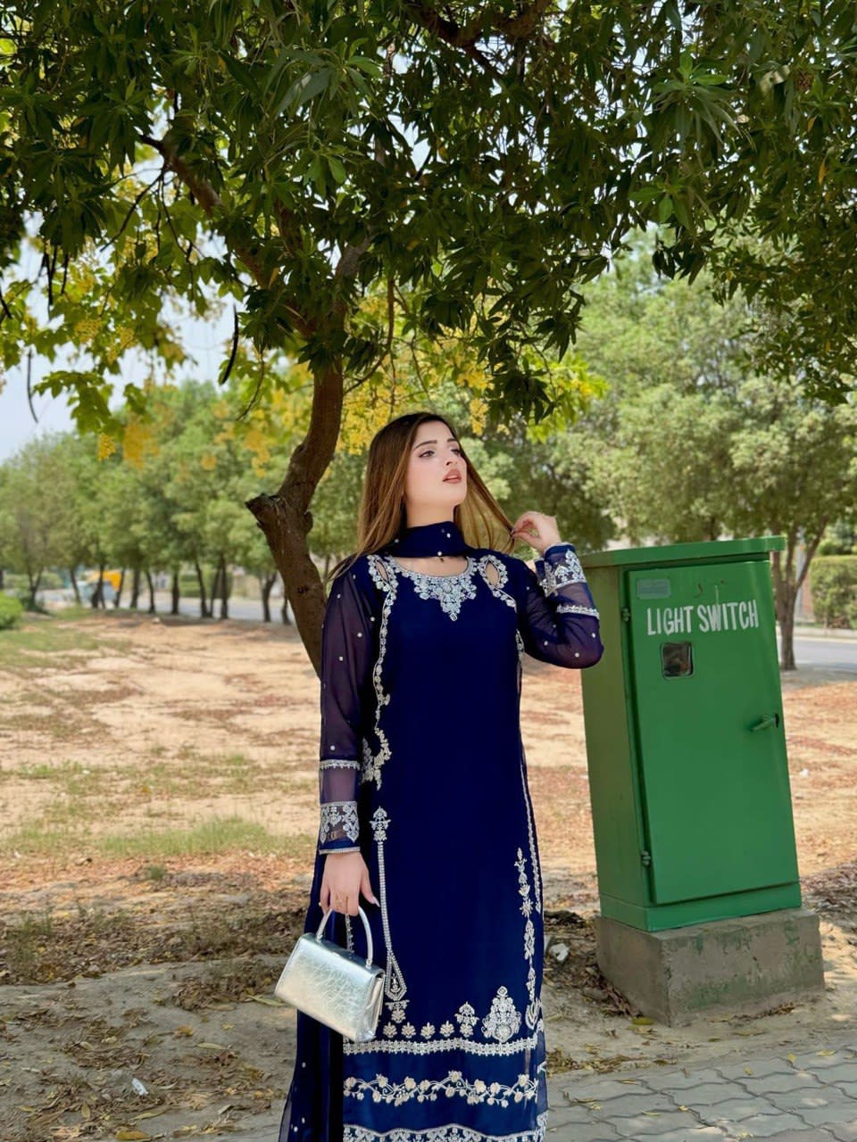 Elegant Embroidered Sequence Work Designer Three Piece Set - View 6