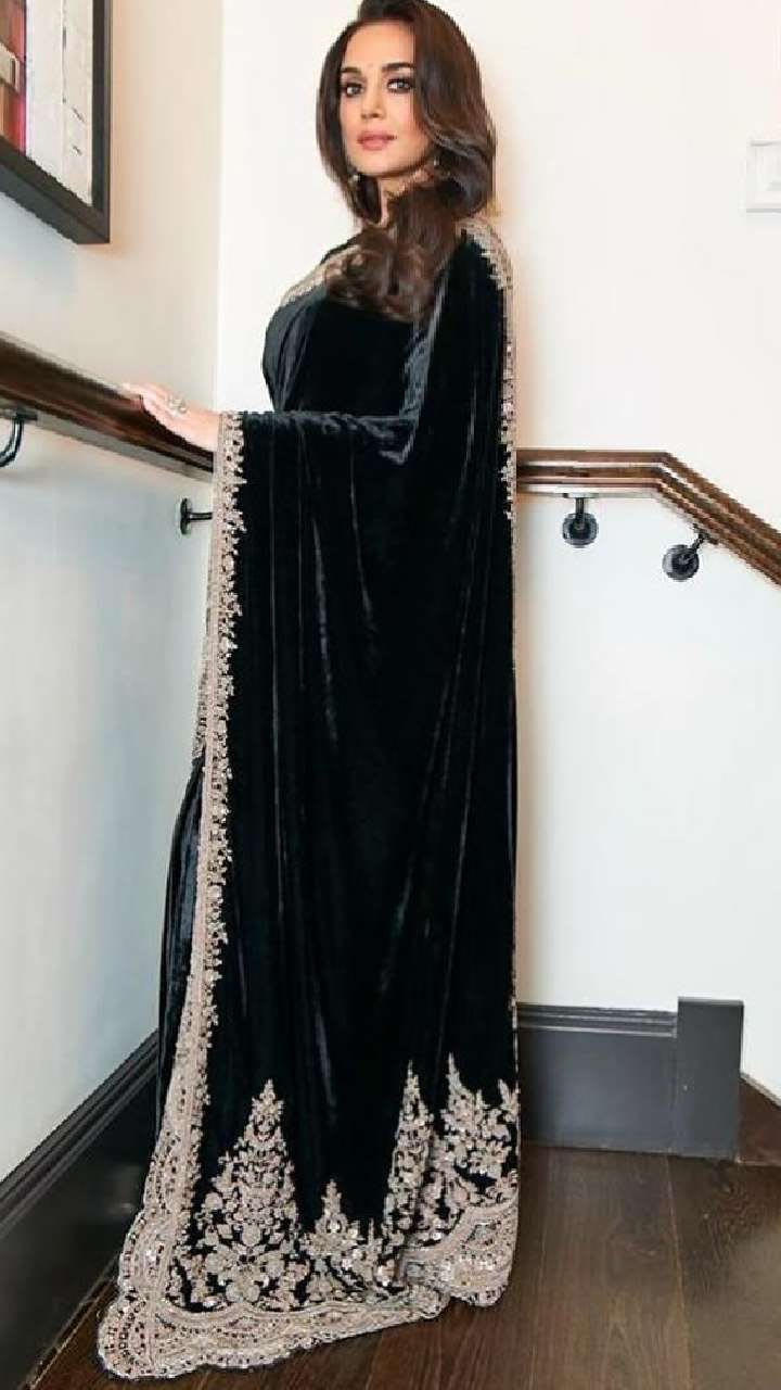 A Winter Special Designer Saree, crafted in luxurious pure viscose velvet - Velvet Saree Online India - Buy at ₹1999 - Image 1