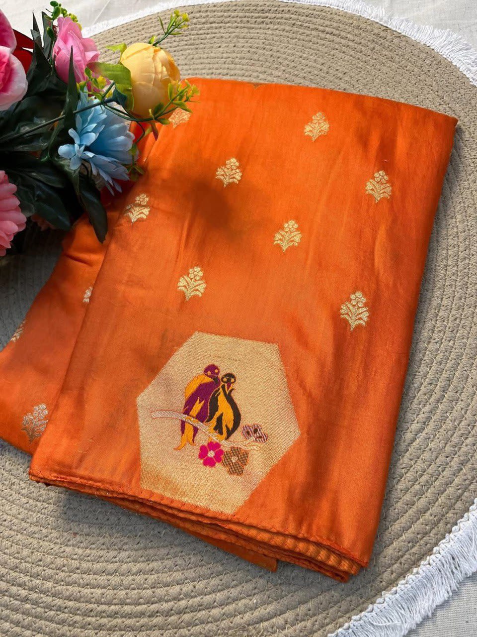 A Dazzling Russian Cotton Silk Weaving Saree - Russian Cotton Silk Saree Online India - Buy at ₹1850 - Image 1