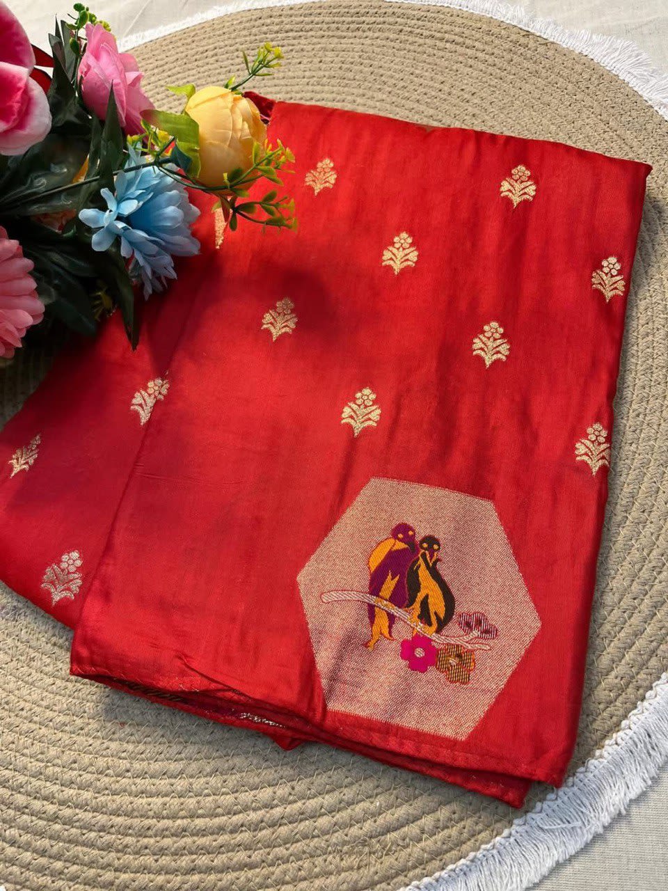 A Dazzling Russian Cotton Silk Weaving Saree - View 3