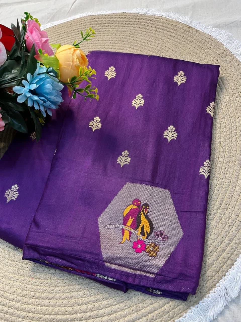 A Dazzling Russian Cotton Silk Weaving Saree - View 6