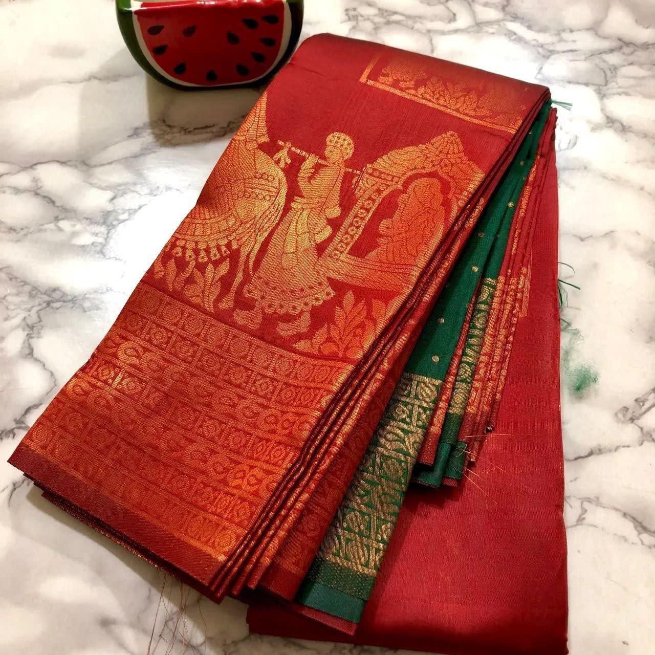 A Silk Saree - Elegant Jacquard Masterpiece - View 6