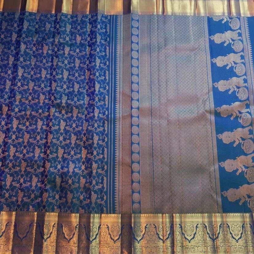 Enchanting Organic Banarasi Silk Saree - Krishna Special Design - View 4