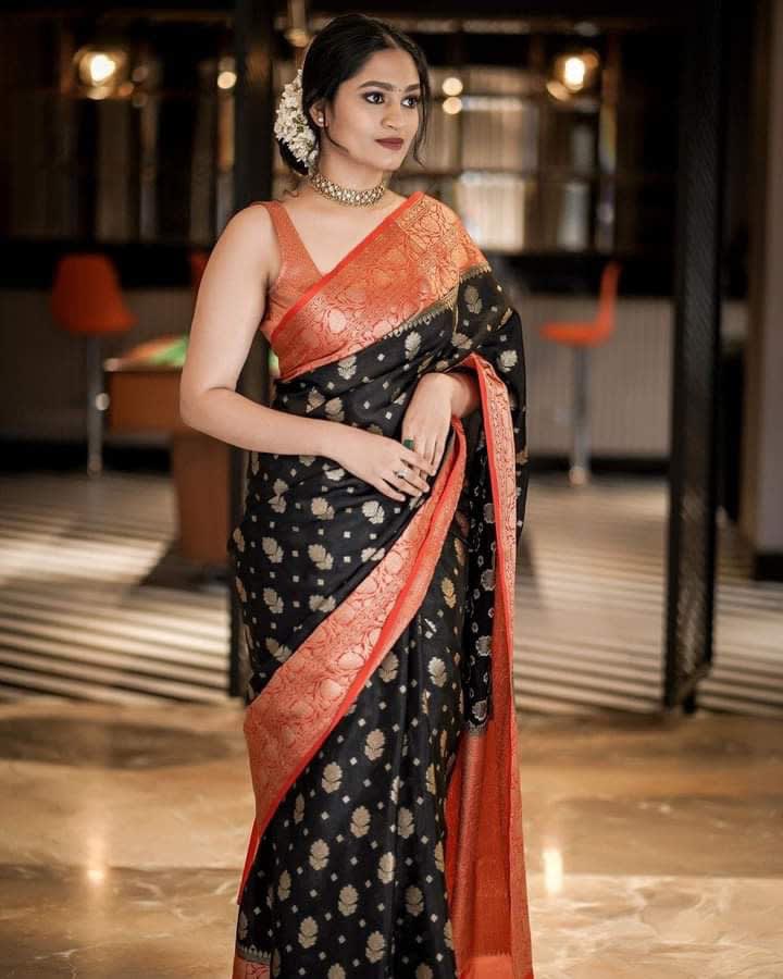 A City of Banaras - Exquisite Banarasi Semi-Georgette Silk Saree - Silk Saree Online India - Buy at ₹1700 - Image 1
