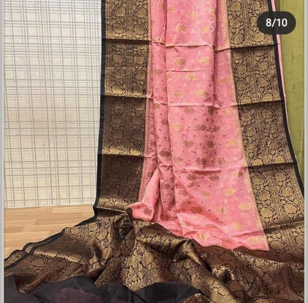 A City of Banaras - Exquisite Banarasi Semi-Georgette Silk Saree - View 9