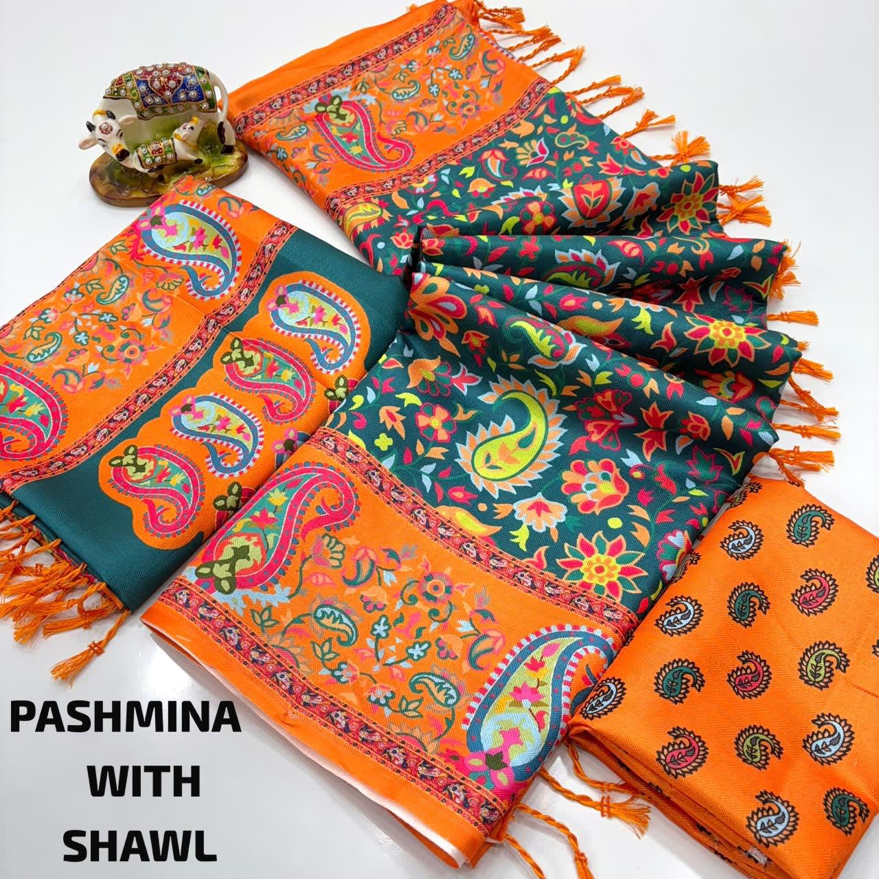 A Digital Premium Pashmina Saree with Shawl - Exclusive Hit Design - View 2