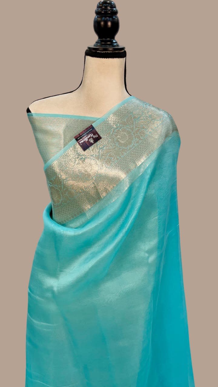 Banarasi Dyeable Kora Organza Pure Saree