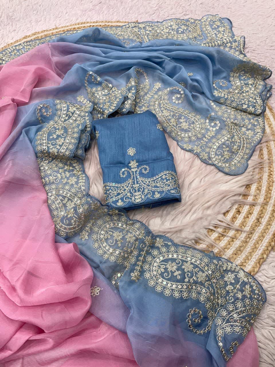 Premium Teby Orengza Silk Digital Print Saree - Best saree for Premium Collection