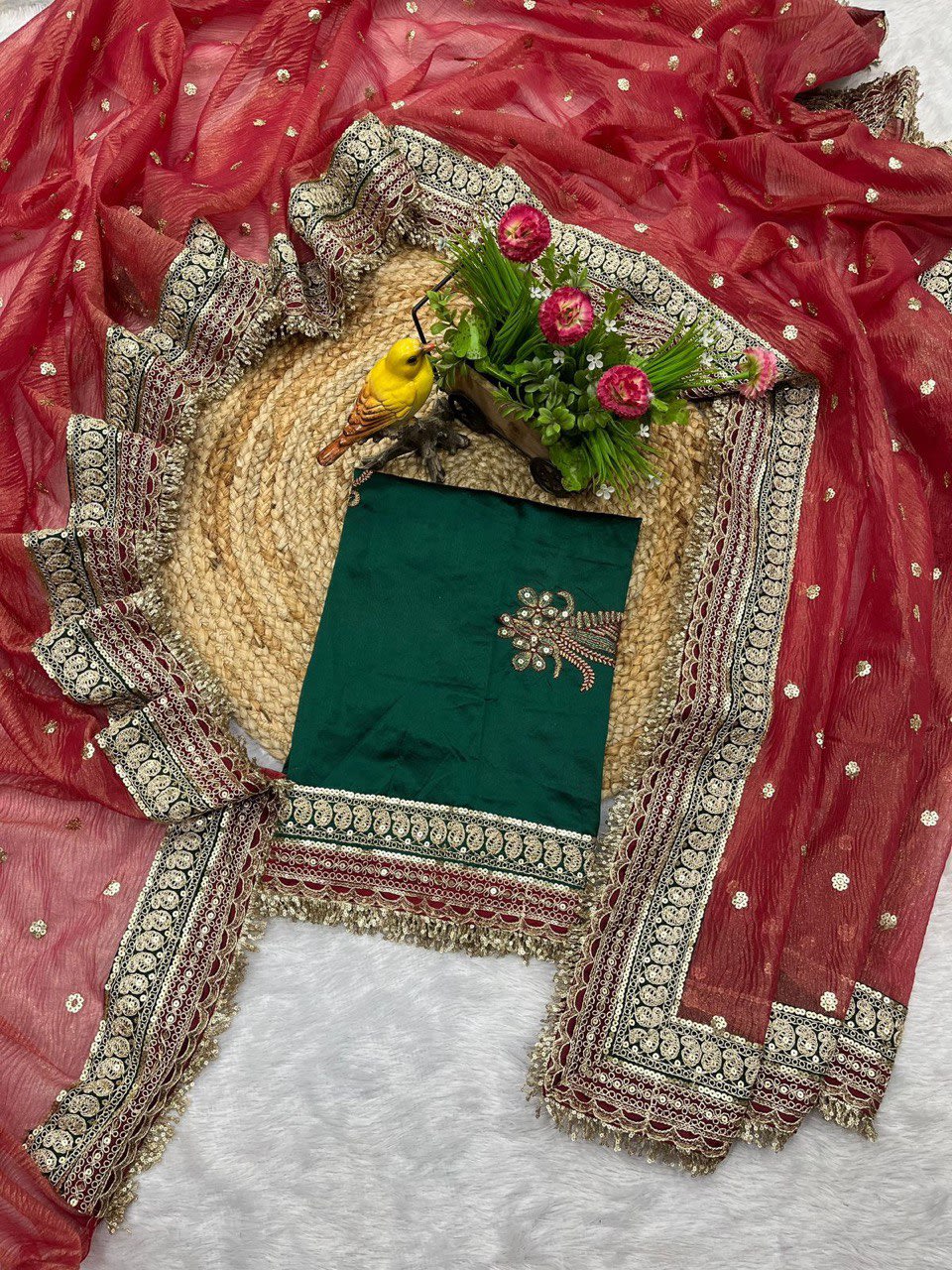 Adorable & Most Beautiful Designer Banarasi Crush Saree