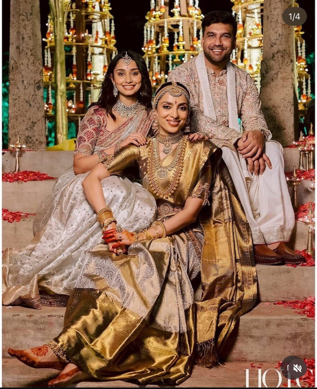 A Actress Shobita-Inspired Banarasi Saree - Elegant Silver-Gold Weave - Premium Saree Online India - Buy at ₹1599 - Image 1