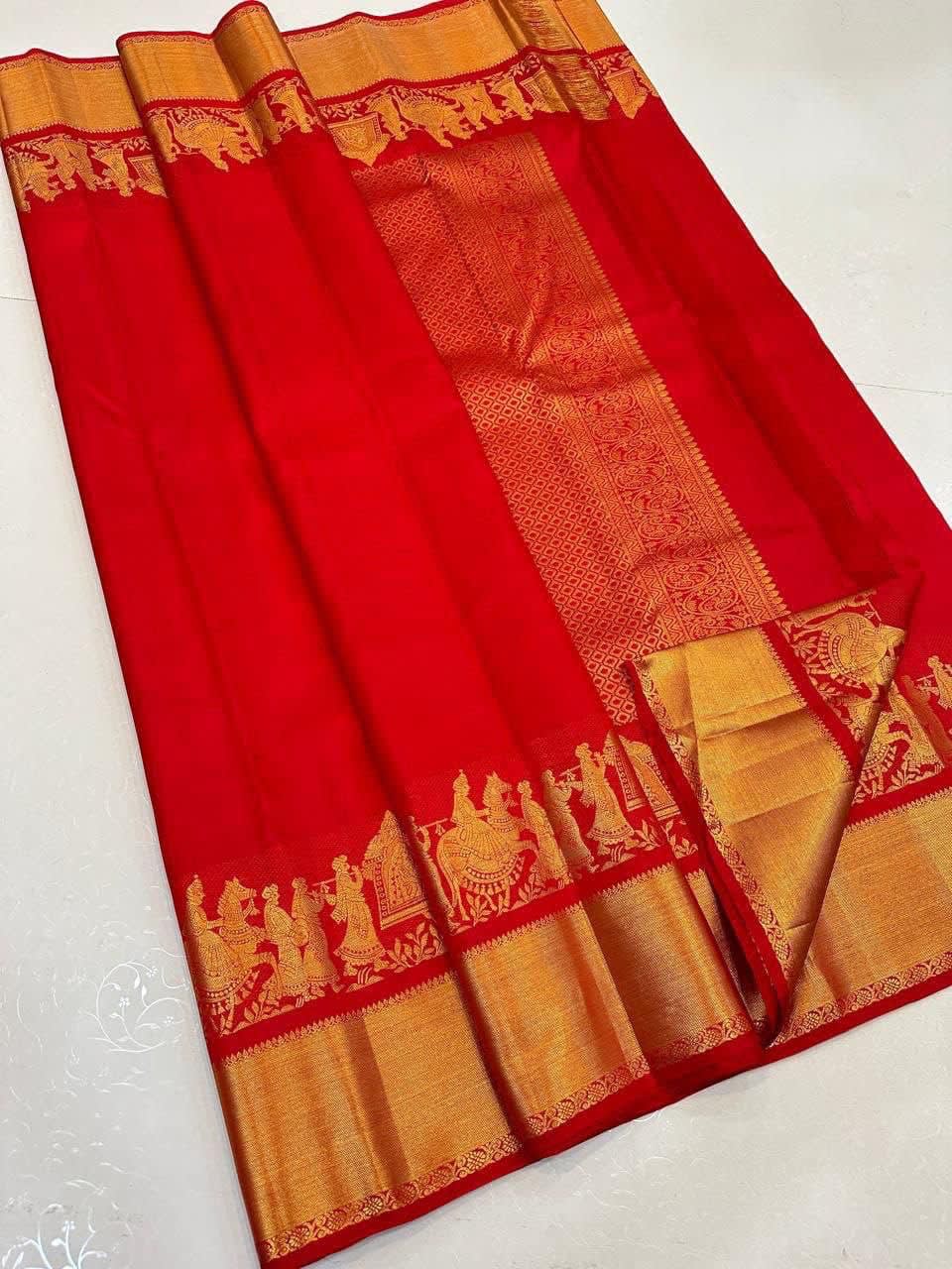 A Red Banarasi Doli Barat Work Saree - A Celebration of Tradition & Royal Craftsmanship - Silk Saree Online India - Buy at ₹799 - Image 1