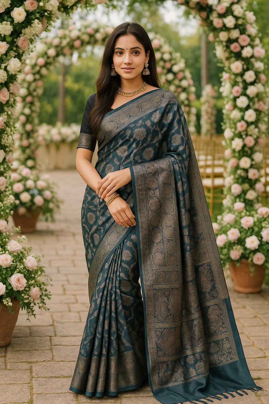 Graceful Grey Silk Saree with Golden Zari Weaving - Best Sarees for Festivals & Special Occasions