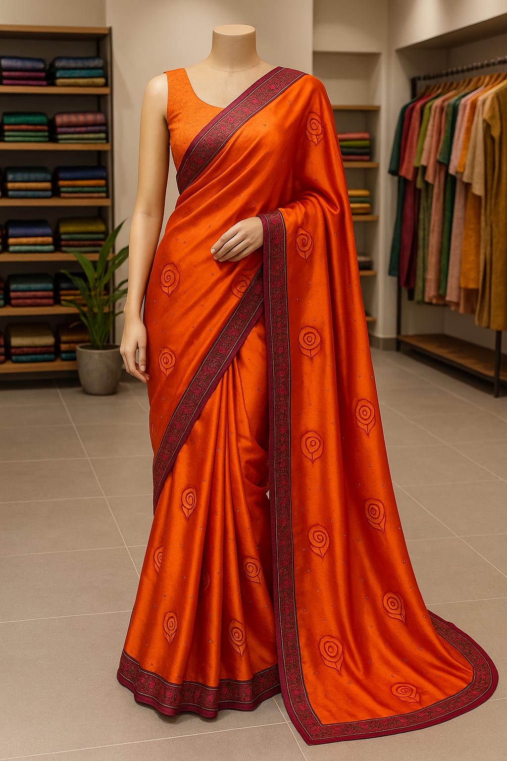 Beautiful Digital Printed Crepe Silk Saree - Best Sarees for Wedding & Bridal
