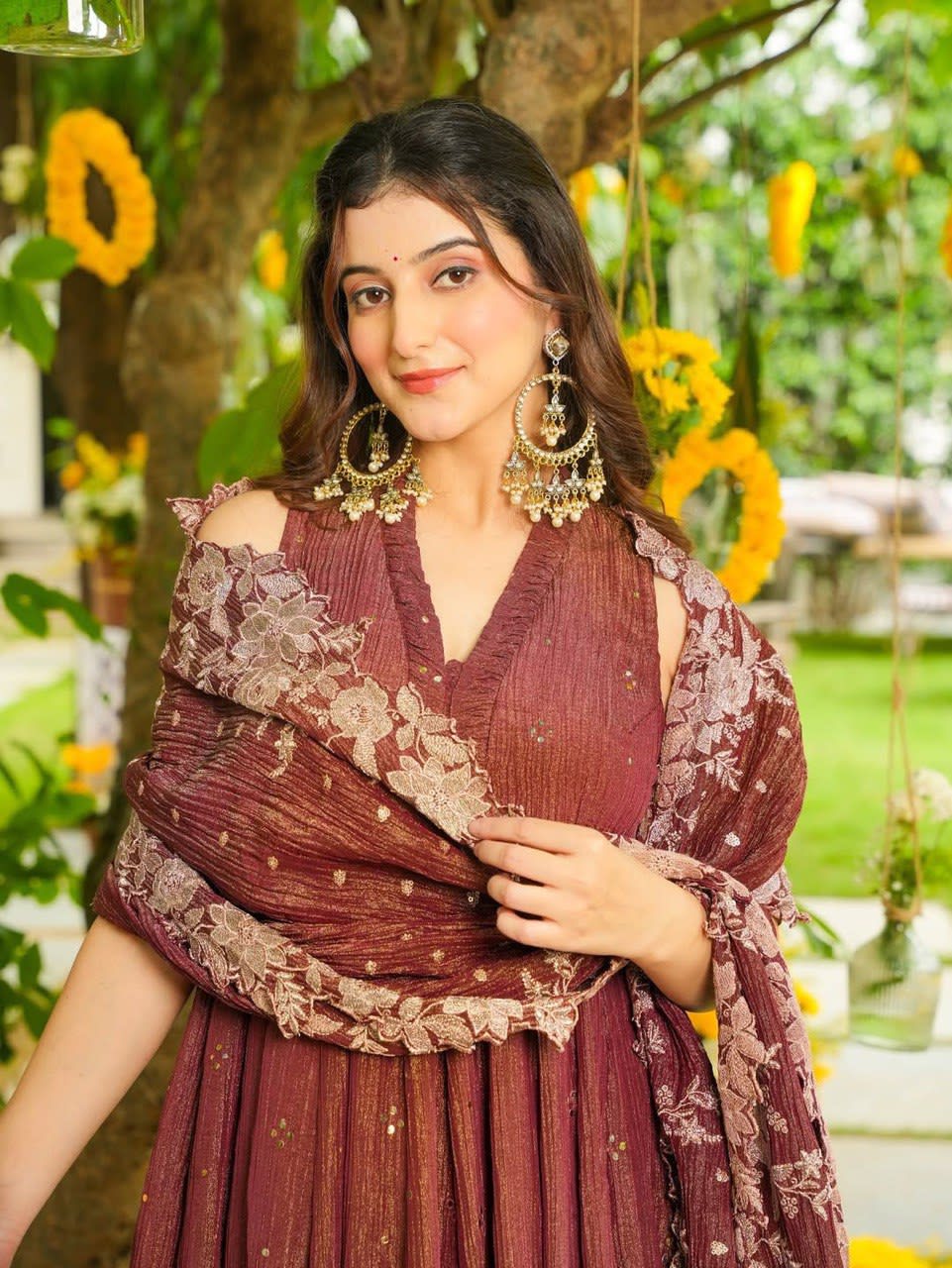 Exclusive 3-Piece Kurti, Flared Sharara & Dupatta Set - Embroidery Work - View 6