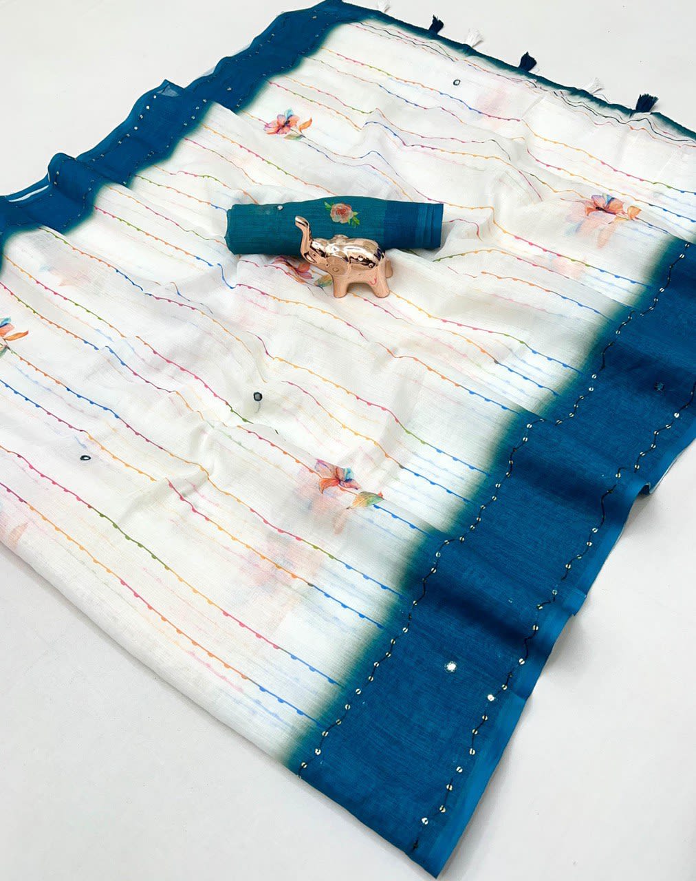 New Fancy Linen Printed Saree – Captown Collection - View 2