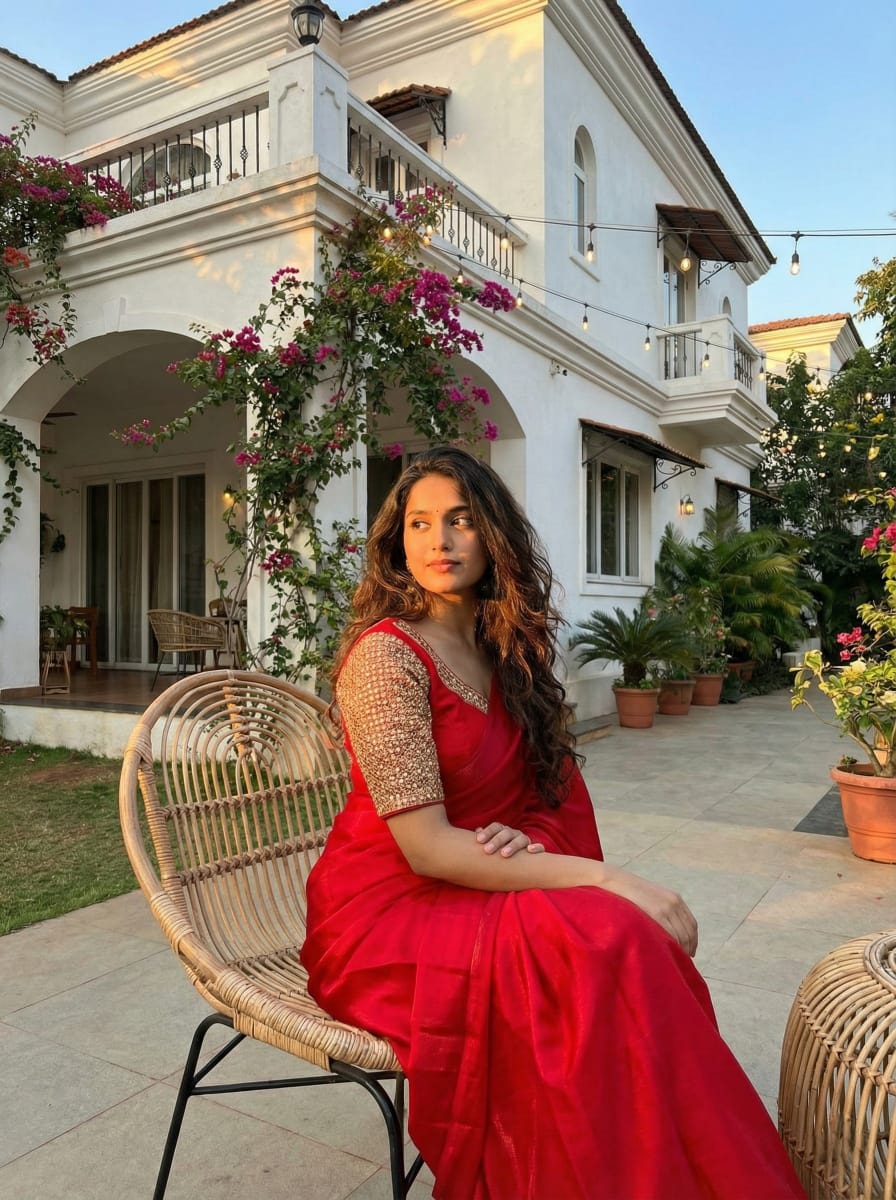 Soft & Elegant Space Silk Saree with Hand-Embroidered Blouse - Best Silk Saree for Festival