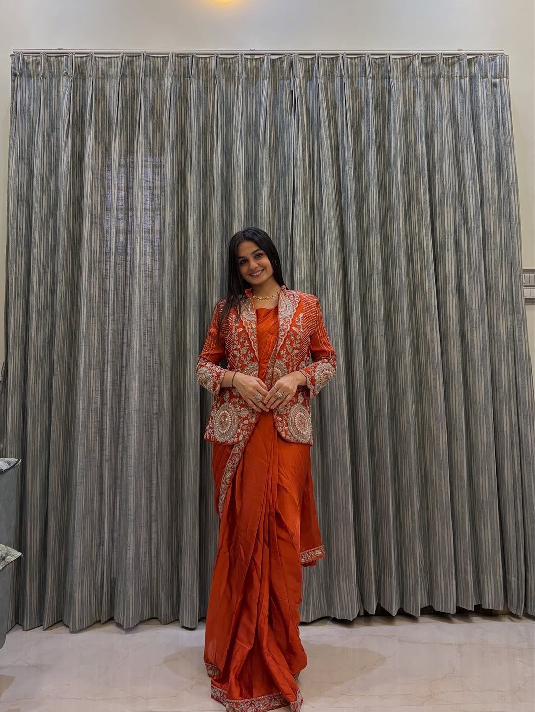 New Super Trending Ready-to-Wear Saree with Embroidered Koti