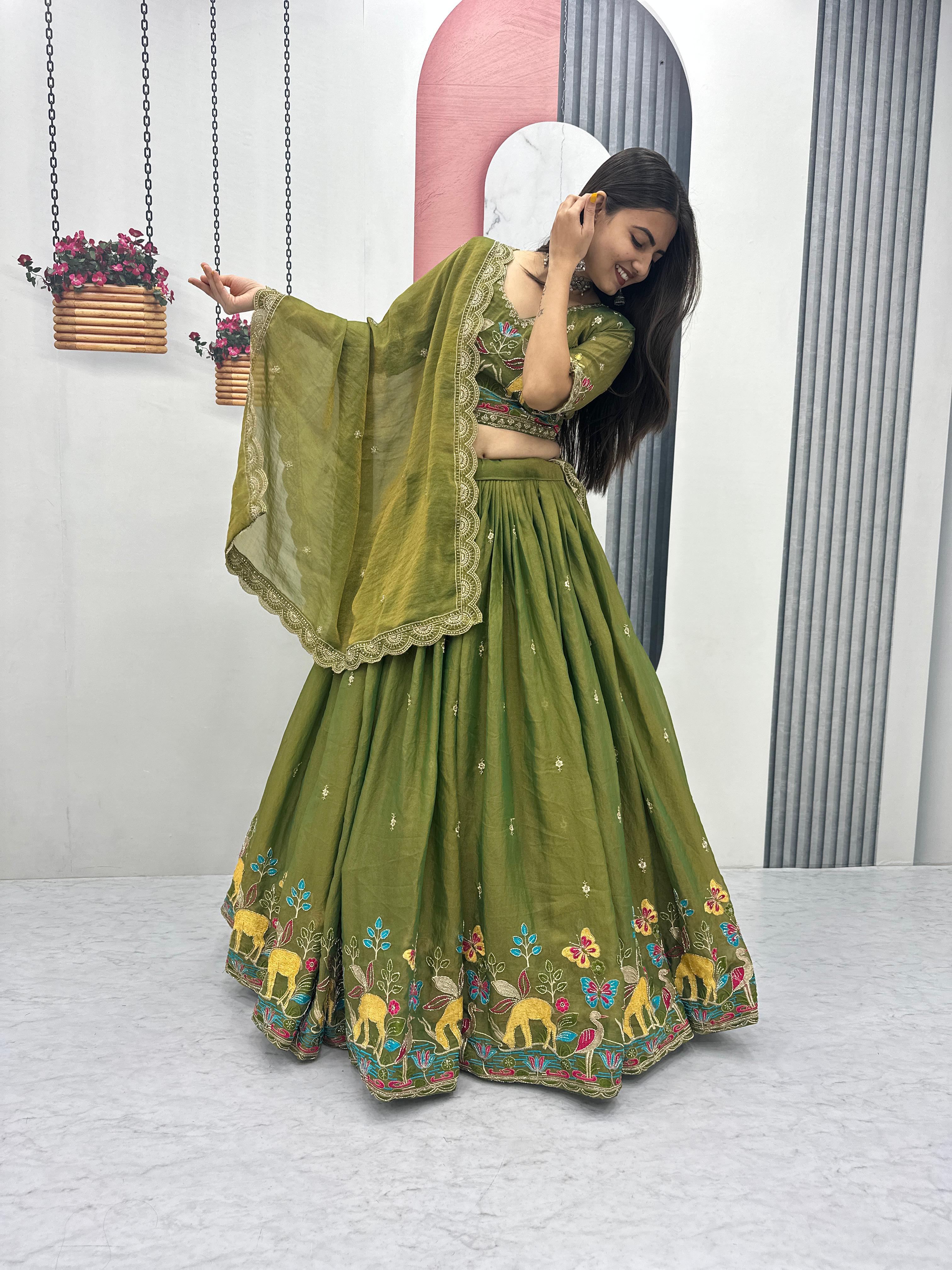Mehandi Special - Launching New Festival Lehenga Choli Set - Maa Kaali Creations