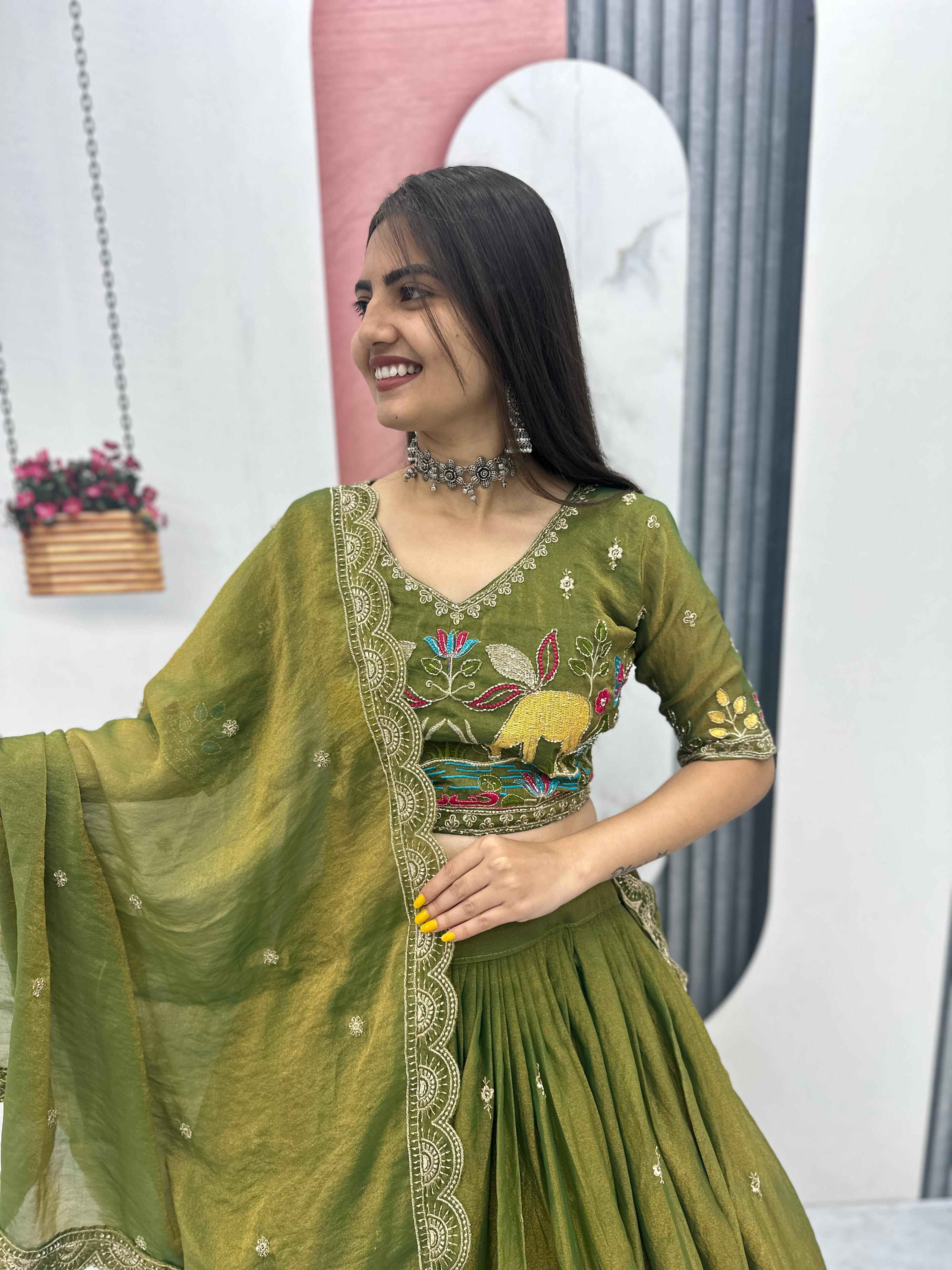 Mehandi Special - Launching New Festival Lehenga Choli Set - Maa Kaali Creations