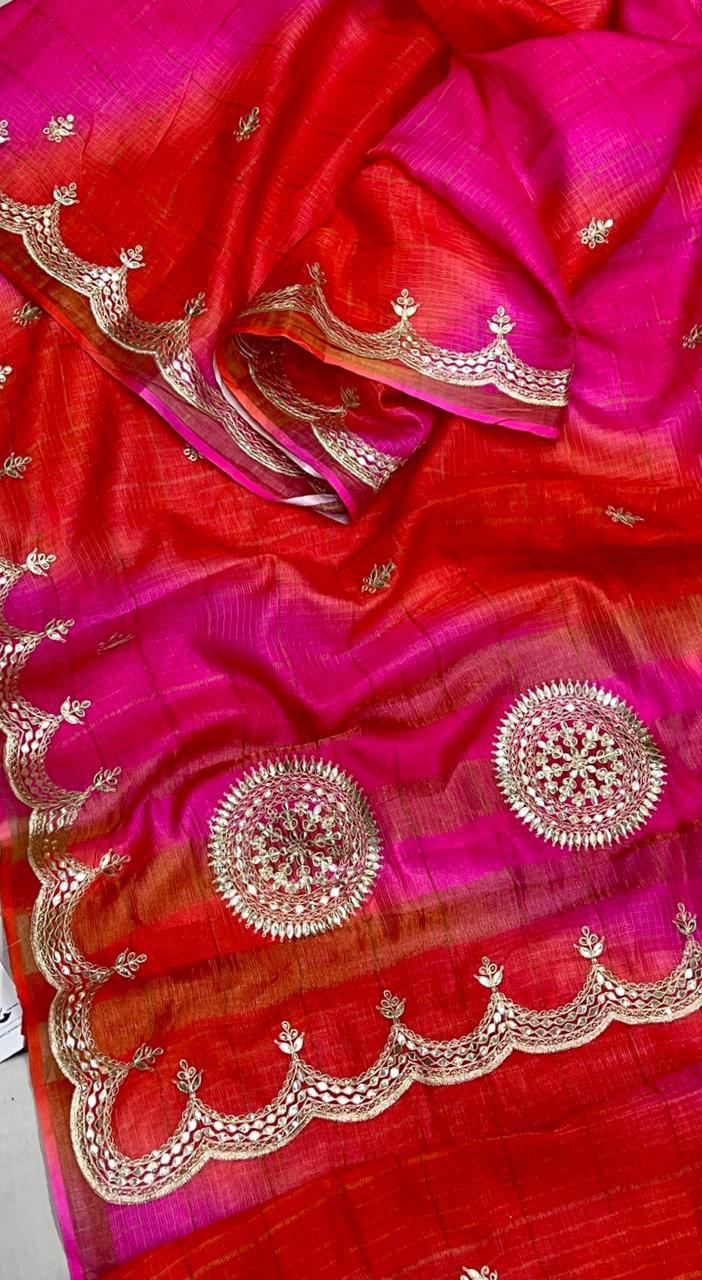 Kota Doriya Cotton Saree with Pita Zari Work