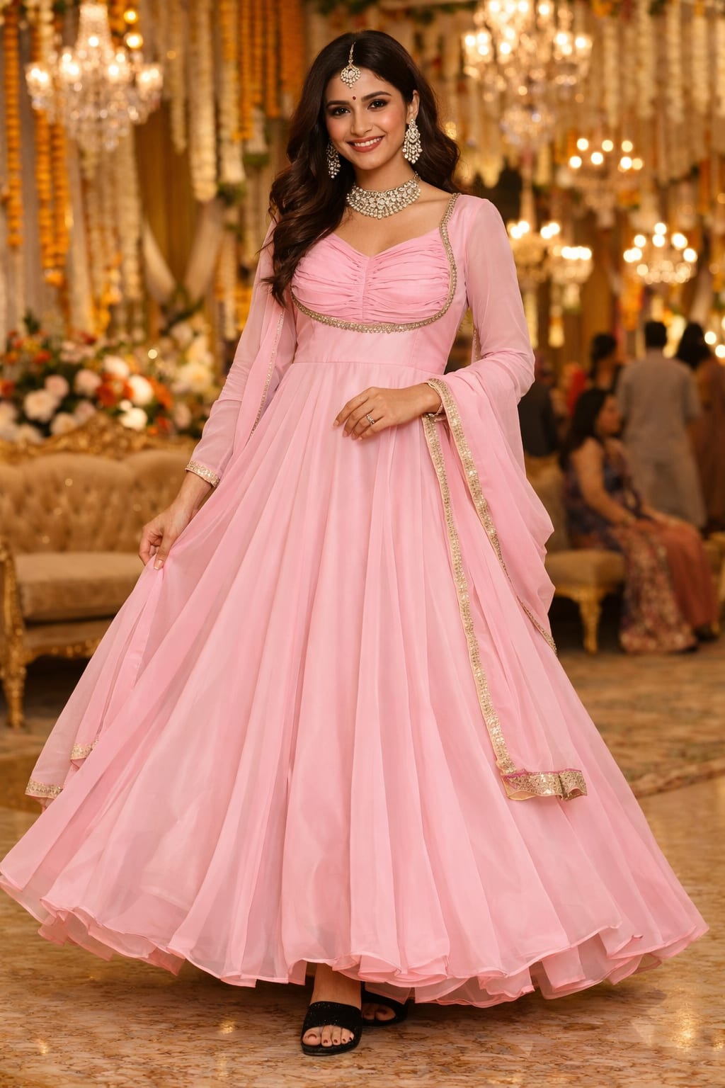 New Party Wear Look – Georgette Gown Set