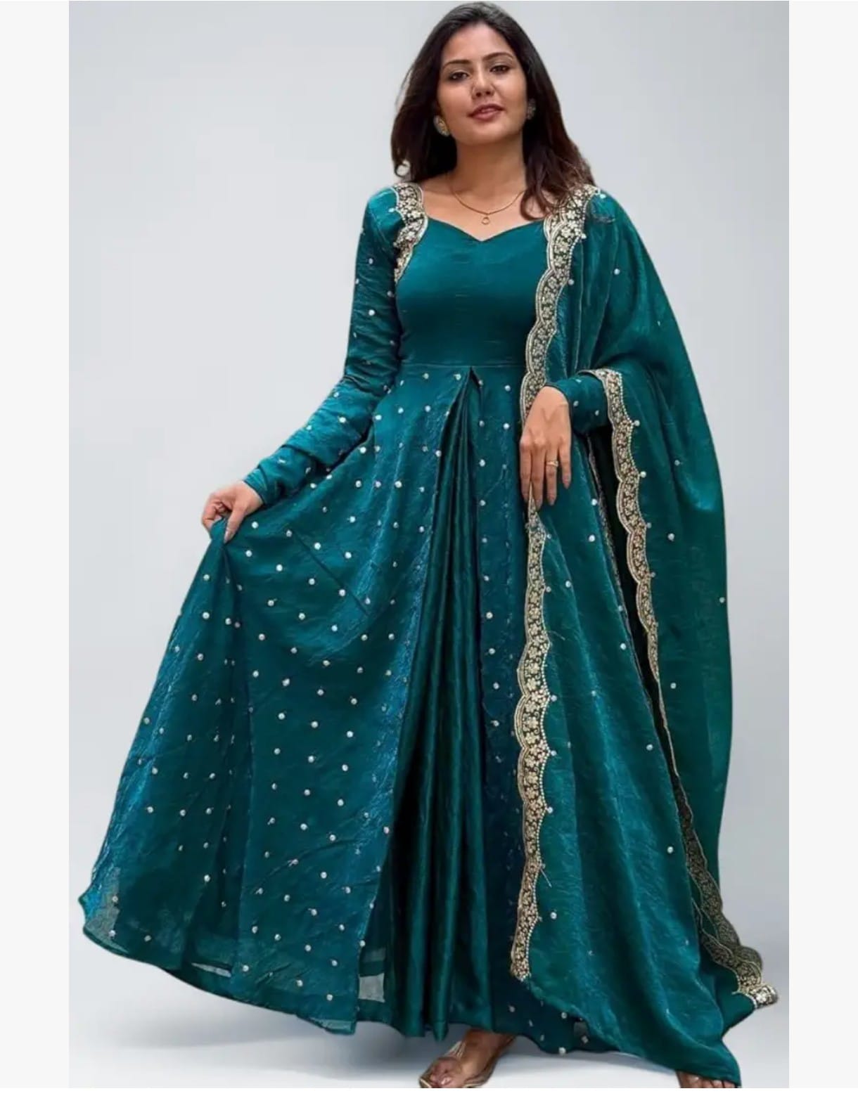 Exquisite Embroidered Anarkali Set