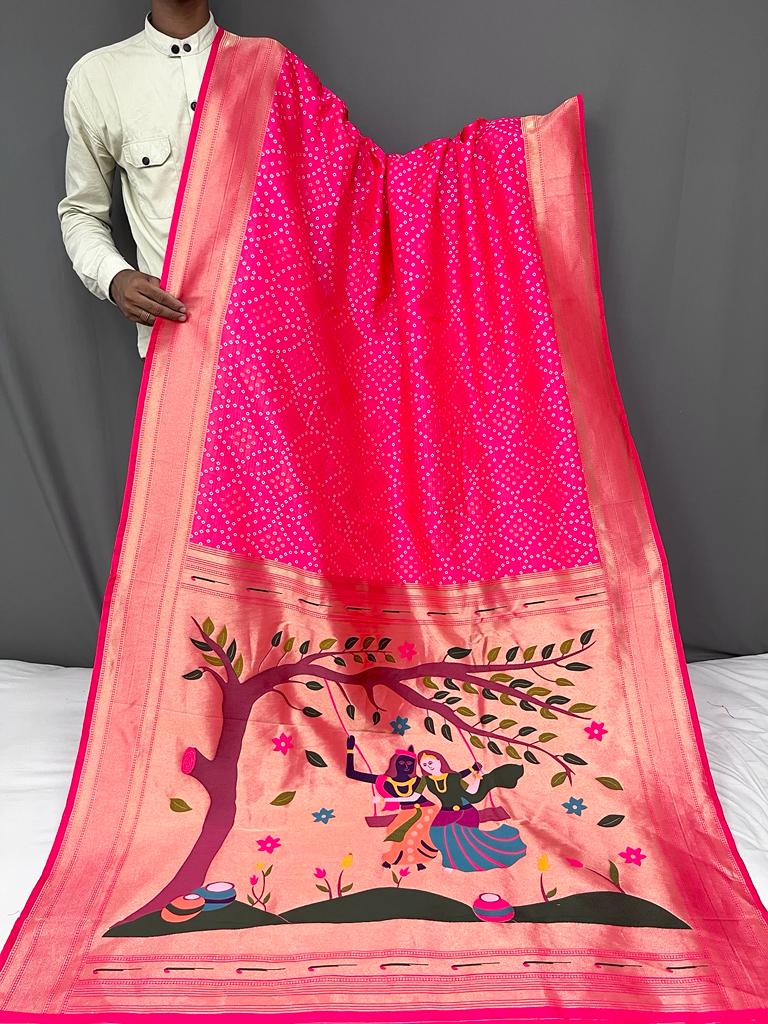 Pure Silk Saree Catalog: Bandhej Paithan