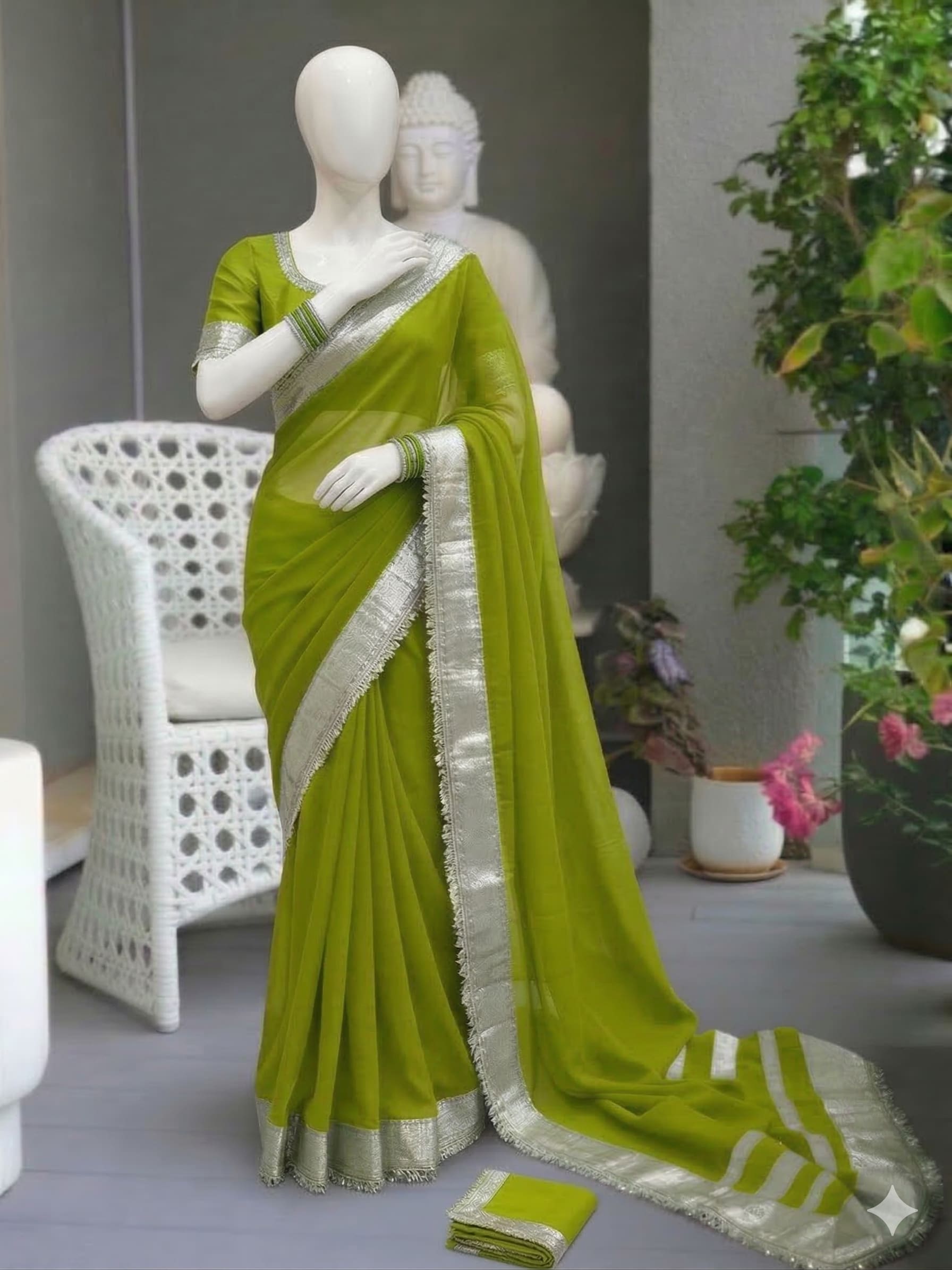 Ankita Lokhande Inspired Gotta Lace Work Saree