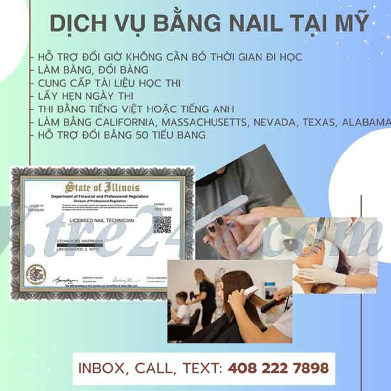 Dịch vụ bằng NAIL, ESTHETICIAN, COSMETOLOGY