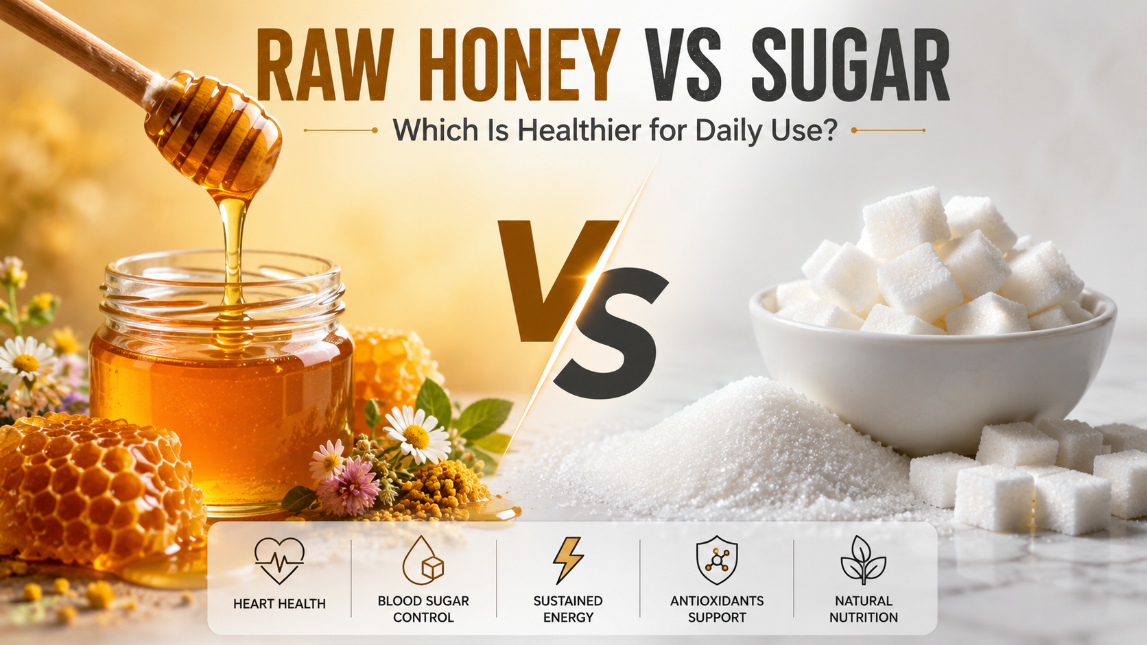 Raw Honey vs Sugar Which Is Healthier for Daily Use? (Science Backed Guide)