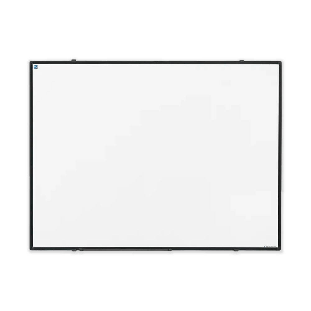 Whiteboardtavle fra Exakt med sort ramme i flere st&oslash;rrelser