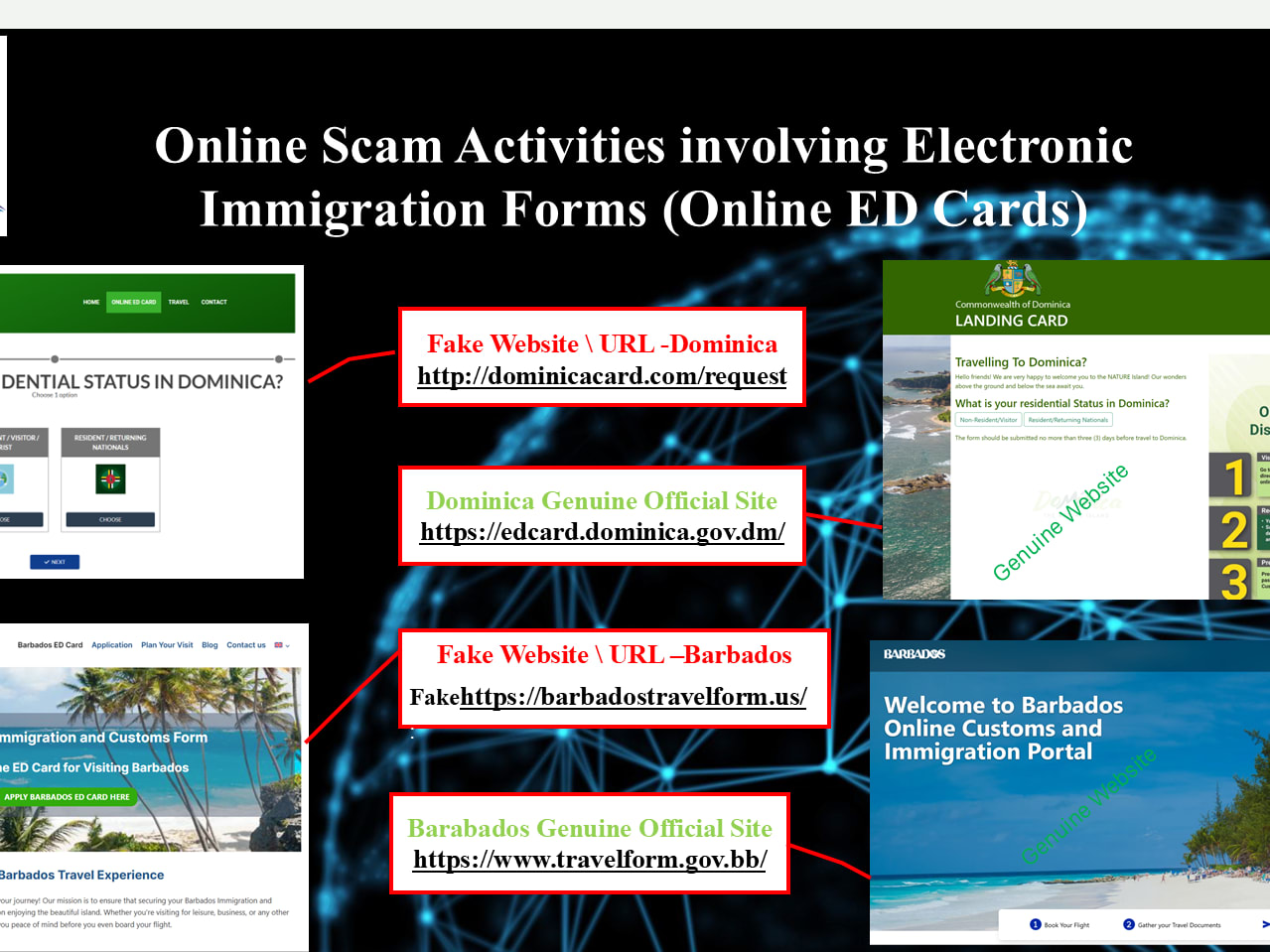 Beware of Online Scam Activities involving Electronic Immigration Forms (Online ED Cards)