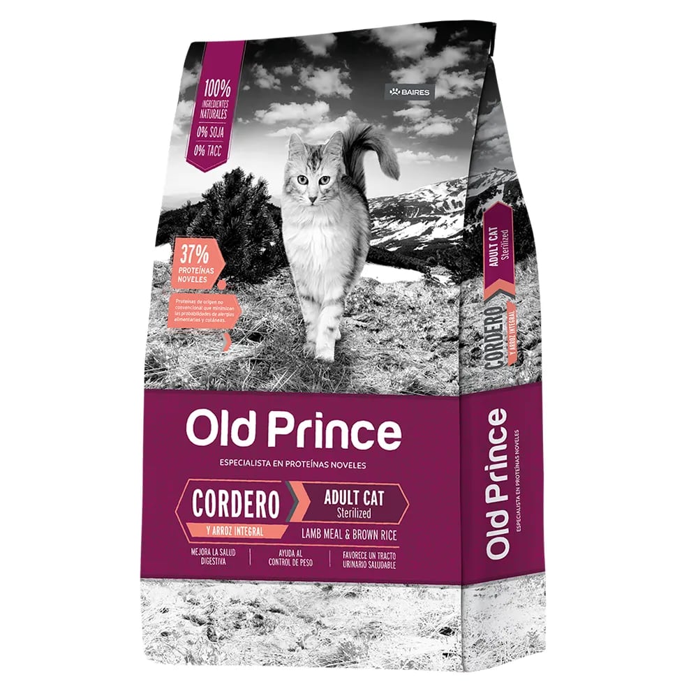 OLD PRINCE NOVEL CORDERO Y ARROZ GATO ESTERILIZADO 3KG