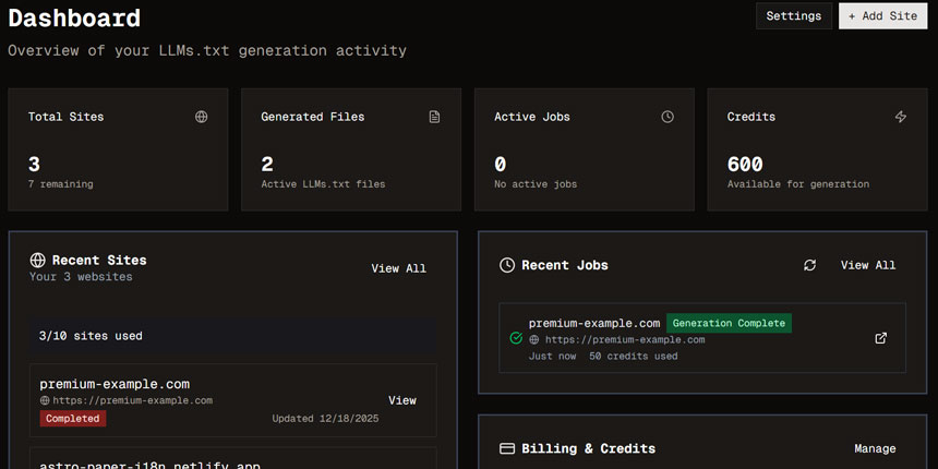 LLM Generator Dashboard