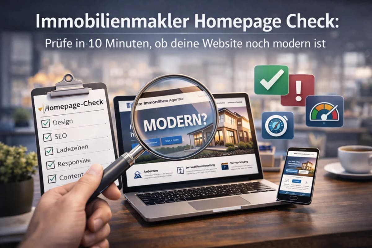 Immobilienmakler Homepage Check: Prüfe in 10 Minuten, ob deine Website noch modern ist