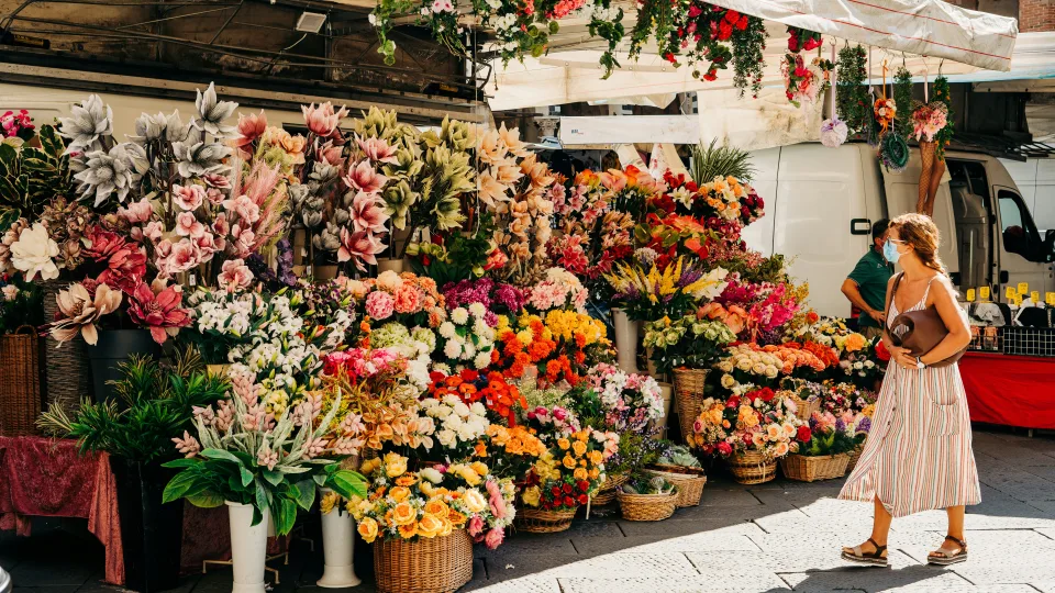 Außenbereich eines floralen Geschäfts