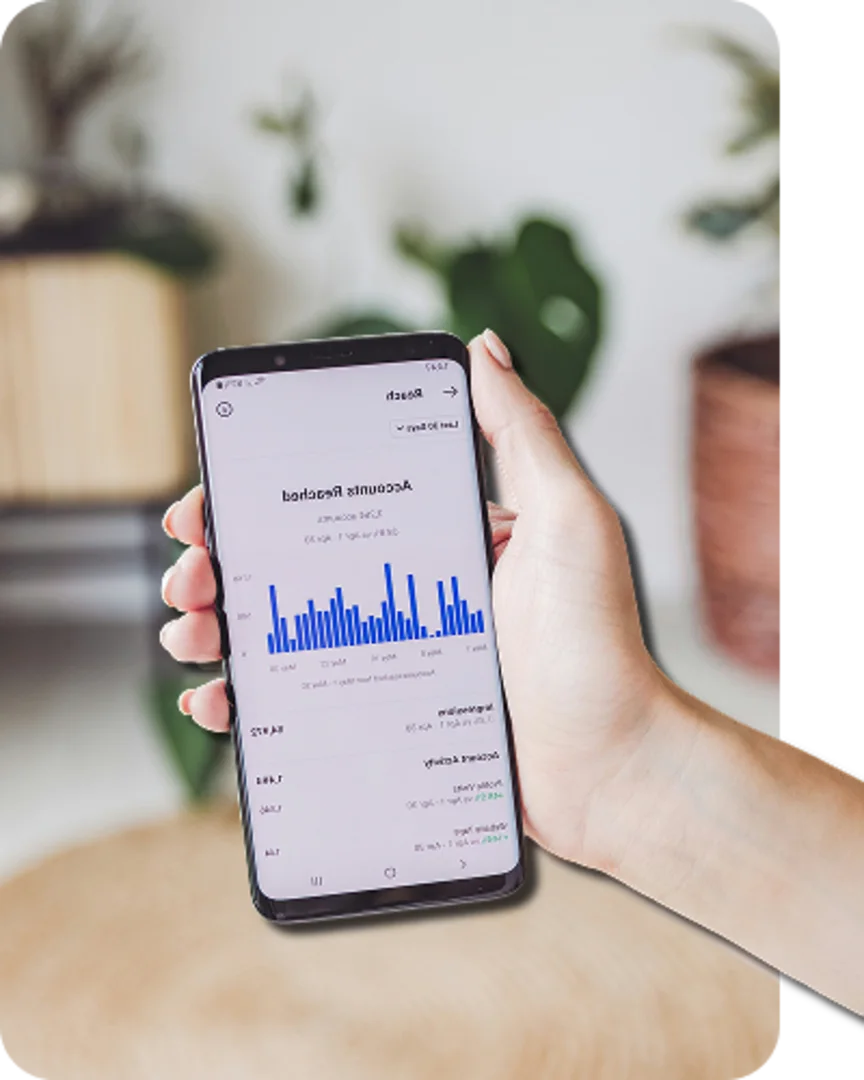 Smartphone mit Statistik