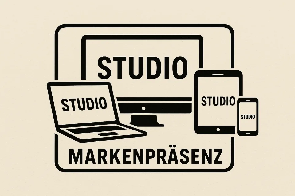 Markenpräsenz eines Studios auf verschiedenen Geräten